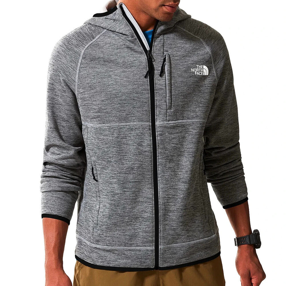 The North Face Canyonlands Hoodie Men's Small Gray Fleece Lined Full Zip KFC317